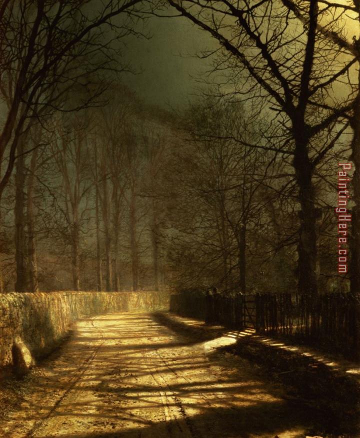 John Atkinson Grimshaw A Moonlit Lane